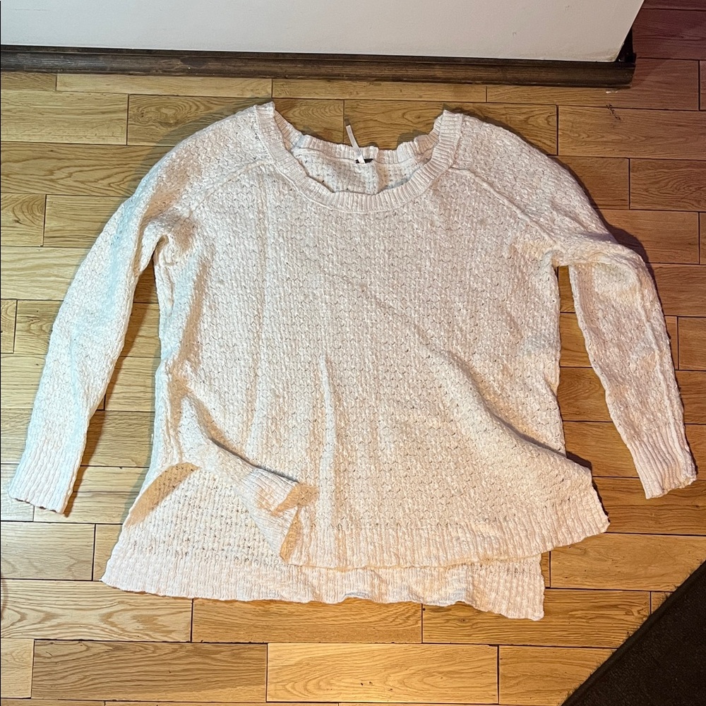 Free People Textured Cream Sweater